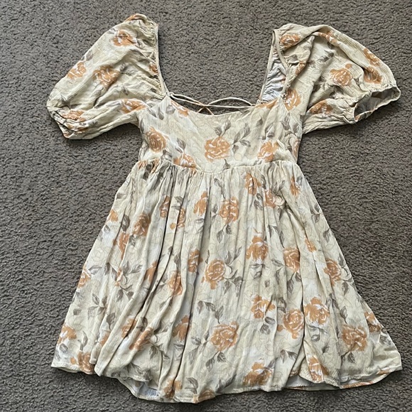 Yellow Floral Babydoll Dress - Picture 1 of 2